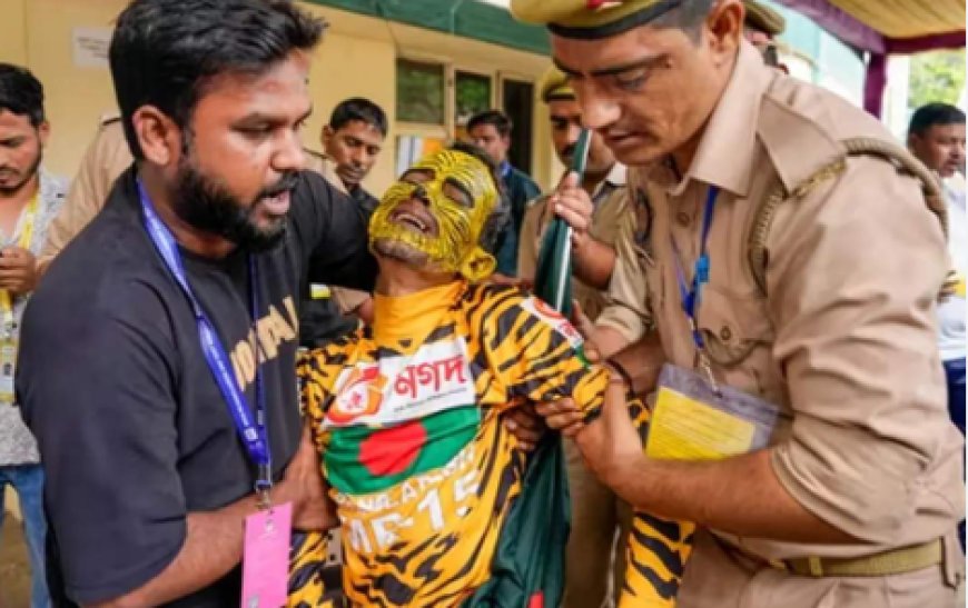 Chaos at India vs Bangladesh Match: Indian Fans Clash with Bangladeshi Superfan, Police Restore Order