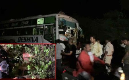 तेज रफ्तार की भयानक घटना: बस ने ट्रैक्टर ट्राली को मारा टक्कर, नाले में गिरे कई लोग