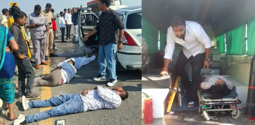 पूर्वांचल एक्सप्रेसवे पर दो कारों की आमने-सामने भिड़ंत; शादी की खरीदारी करने जा रहे 2 की मौत, 7 घायल